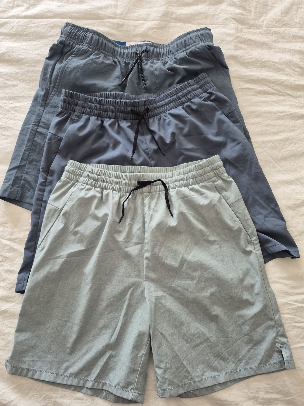 3 For $30 - Old Navy Boy's Hybrid Drawstring Shorts - Slate Blue & Light Blue